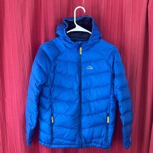L.L. Bean Down Royal Blue Hooded Jacket 14-16
